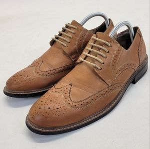 Perry Ellis Portfolio Harris Wingtip Oxford Brogue Derby Brown Sz 9 Mens Shoes